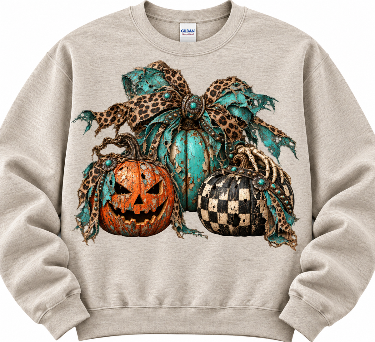 Teal Cheetah Pumpkin